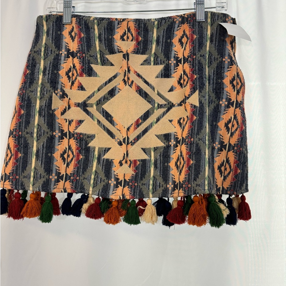 Judith March tassel Trim Aztec Skirt